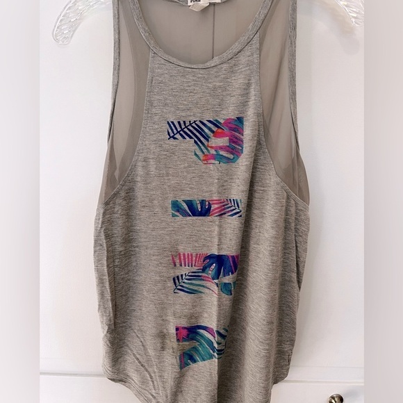 Victoria Secret | Pink | Super Soft | Tropical | Mesh | Racerback Tank | Sz XS - Picture 1 of 6